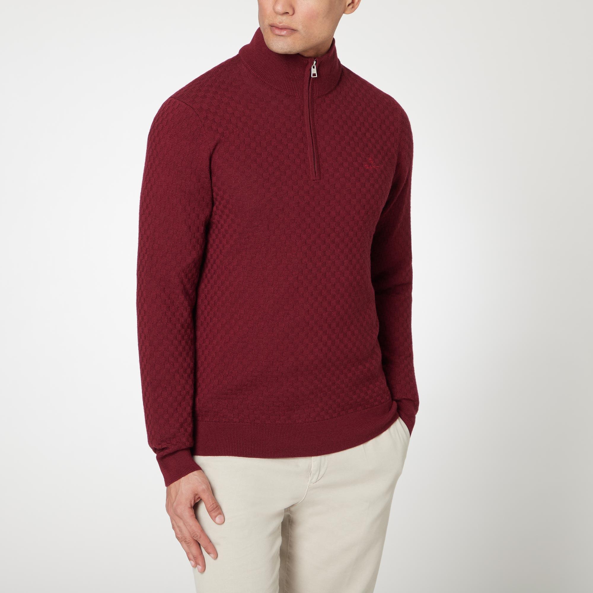 Textured Half Zip Sweater